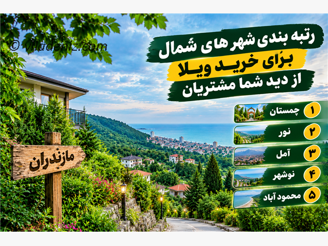 رتبه بندی شهر های شمال برای خرید ویلا از دید شما مشتریان