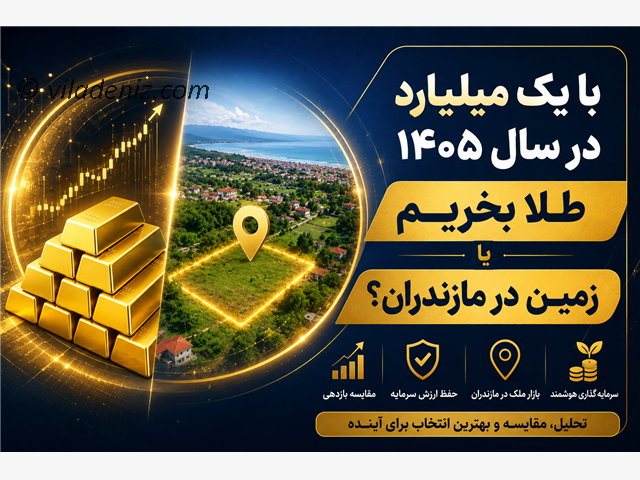 با یک میلیارد در سال ۱۴۰۵ طلا بخریم یا زمین در مازندران؟
