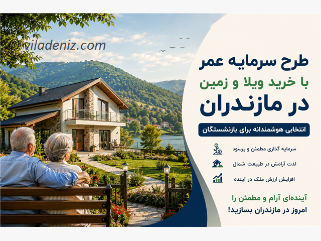 طرح سرمایه عمر با خرید ویلا و زمین در مازندران برای بازنشستگان